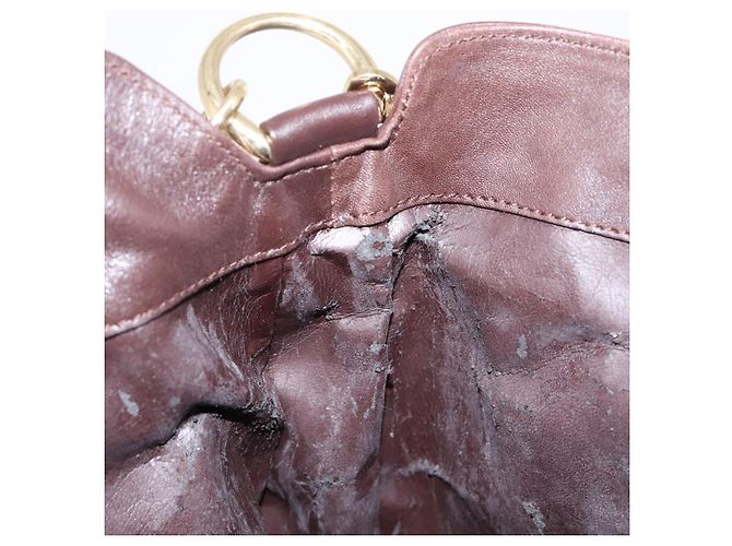 Borsa a tracolla GUCCI Bamboo in pelle 2way marrone scuro oro 001 0166 1577 Auth LN160 - vista 10