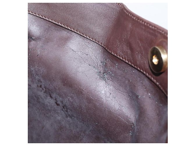 Borsa a tracolla GUCCI Bamboo in pelle 2way marrone scuro oro 001 0166 1577 Auth LN160 - vista 11