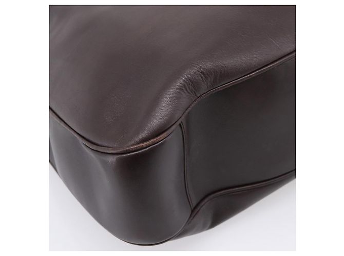 Borsa a tracolla GUCCI Bamboo in pelle 2way marrone scuro oro 001 0166 1577 Auth LN160 - vista 17