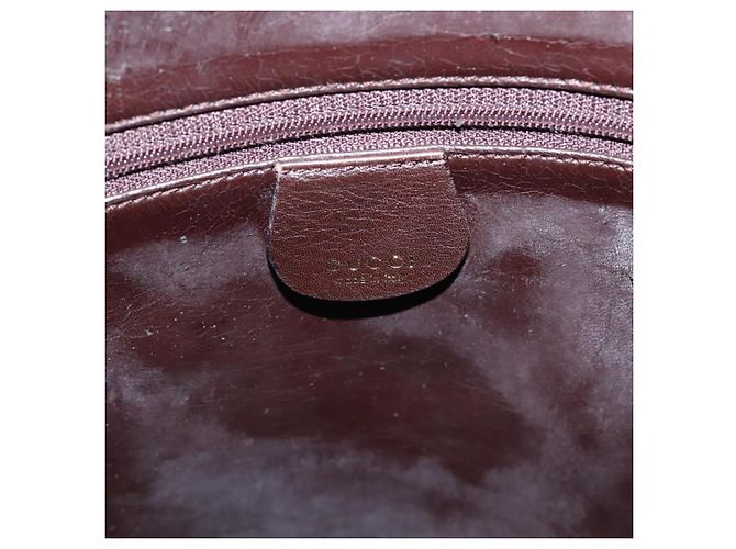 Borsa a tracolla GUCCI Bamboo in pelle 2way marrone scuro oro 001 0166 1577 Auth LN160 - vista 20