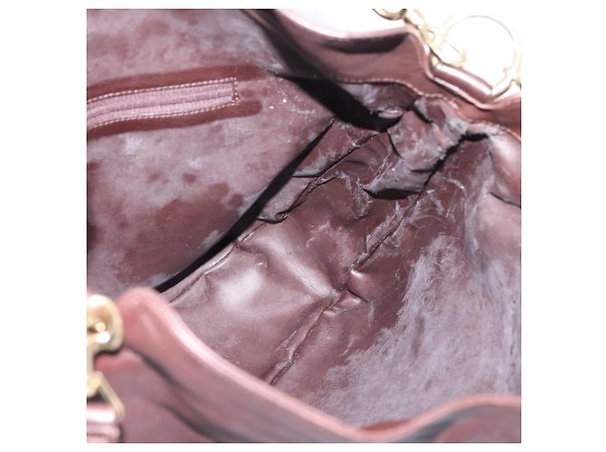 Borsa a tracolla GUCCI Bamboo in pelle 2way marrone scuro oro 001 0166 1577 Auth LN160 - vista 21