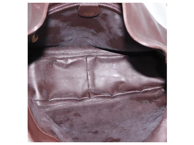 Borsa a tracolla GUCCI Bamboo in pelle 2way marrone scuro oro 001 0166 1577 Auth LN160 - vista 9