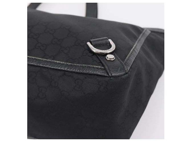 Borsa Tote GUCCI GG Canvas Abbey Nero Argento 293580 Auth 204921 - vista 10