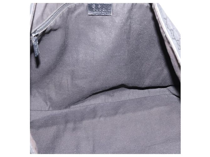 Borsa Tote GUCCI GG Canvas Abbey Nero Argento 293580 Auth 204921 - vista 11