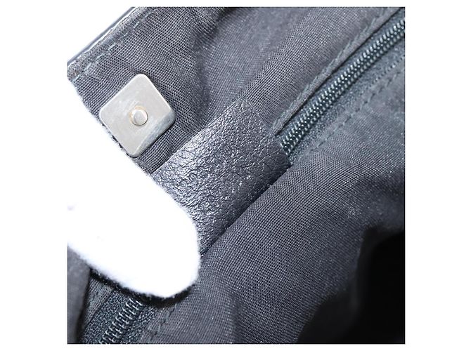 Borsa Tote GUCCI GG Canvas Abbey Nero Argento 293580 Auth 204921 - vista 12