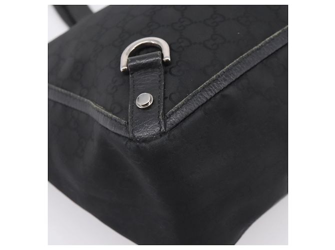 Borsa Tote GUCCI GG Canvas Abbey Nero Argento 293580 Auth 204921 - vista 14