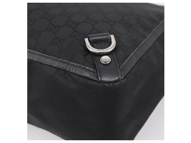 Borsa Tote GUCCI GG Canvas Abbey Nero Argento 293580 Auth 204921 - vista 15