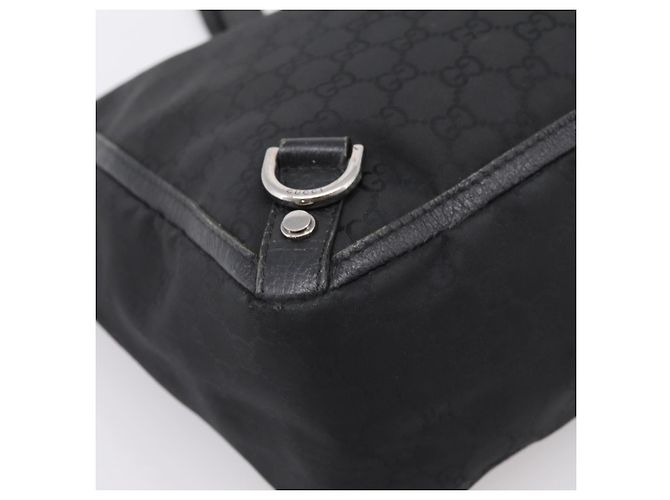 Borsa Tote GUCCI GG Canvas Abbey Nero Argento 293580 Auth 204921 - vista 16