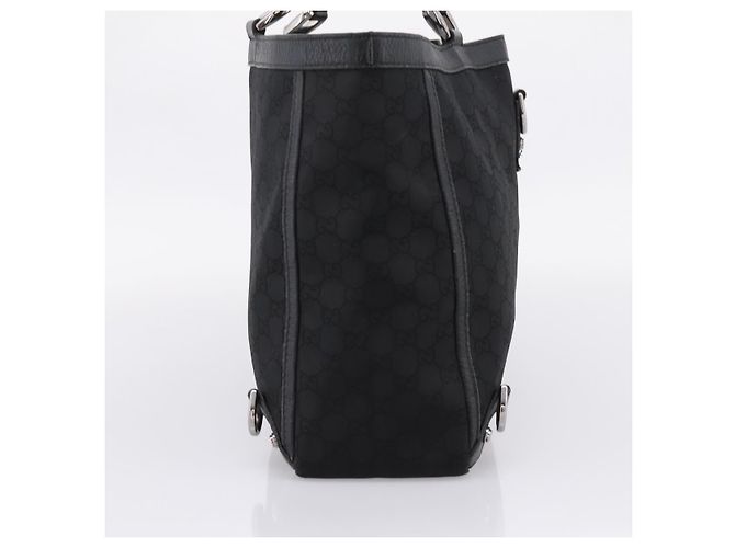 Borsa Tote GUCCI GG Canvas Abbey Nero Argento 293580 Auth 204921 - vista 3