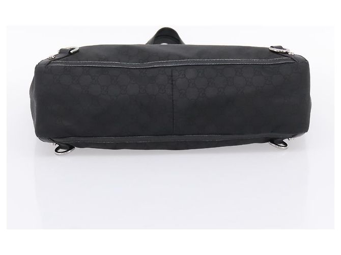 Borsa Tote GUCCI GG Canvas Abbey Nero Argento 293580 Auth 204921 - vista 5