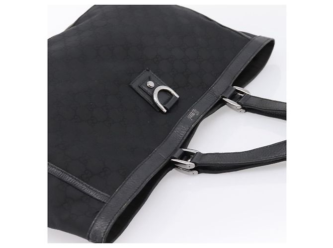 Borsa Tote GUCCI GG Canvas Abbey Nero Argento 293580 Auth 204921 - vista 6