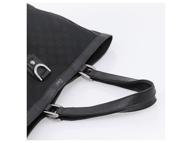 Borsa Tote GUCCI GG Canvas Abbey Nero Argento 293580 Auth 204921 - vista 7