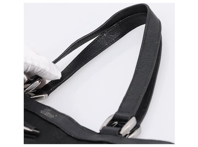 Borsa Tote GUCCI GG Canvas Abbey Nero Argento 293580 Auth 204921 - vista 8