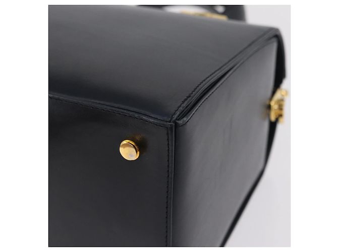 Borsa Salvatore Ferragamo Gancini in pelle blu navy e oro autentica 206360 D'oro - vista 16