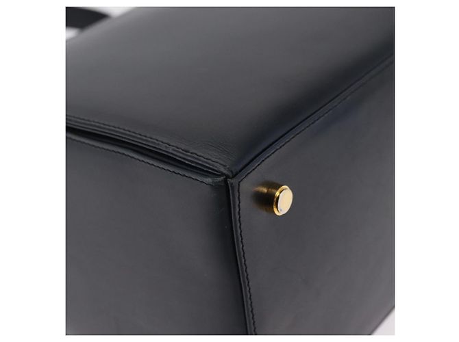 Borsa Salvatore Ferragamo Gancini in pelle blu navy e oro autentica 206360 D'oro - vista 17