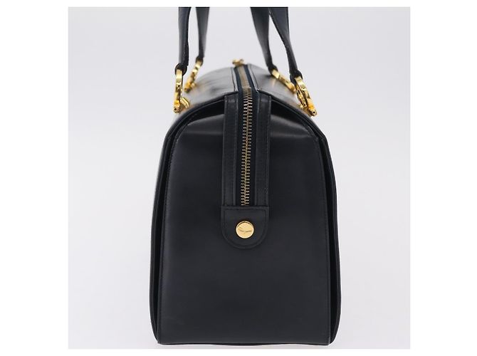 Borsa Salvatore Ferragamo Gancini in pelle blu navy e oro autentica 206360 D'oro - vista 4