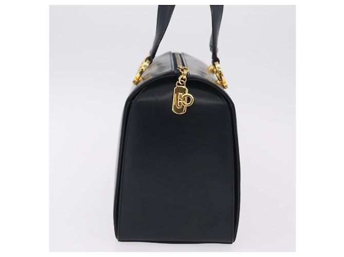 Borsa Salvatore Ferragamo Gancini in pelle blu navy e oro autentica 206360 D'oro - vista 5