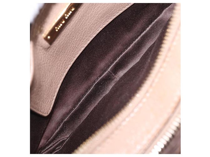Bolso de hombro Miu Miu de cuero Ivory Gold Auth 206322 Dorado Crudo - vista 10