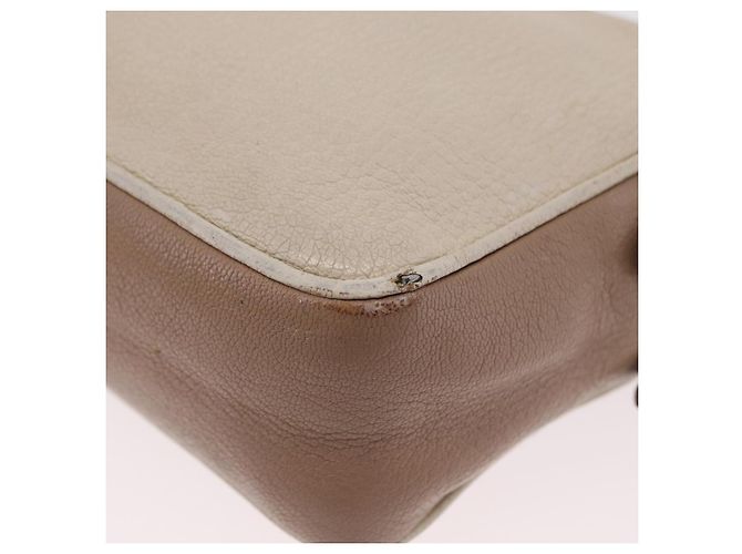 Bolso de hombro Miu Miu de cuero Ivory Gold Auth 206322 Dorado Crudo - vista 20