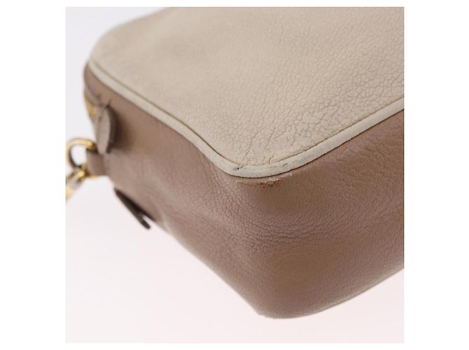 Bolso de hombro Miu Miu de cuero Ivory Gold Auth 206322 Dorado Crudo - vista 21