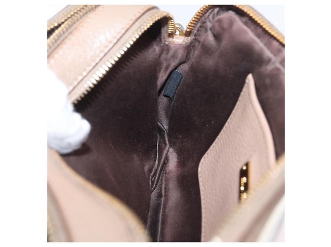 Bolso de hombro Miu Miu de cuero Ivory Gold Auth 206322 Dorado Crudo - vista 27