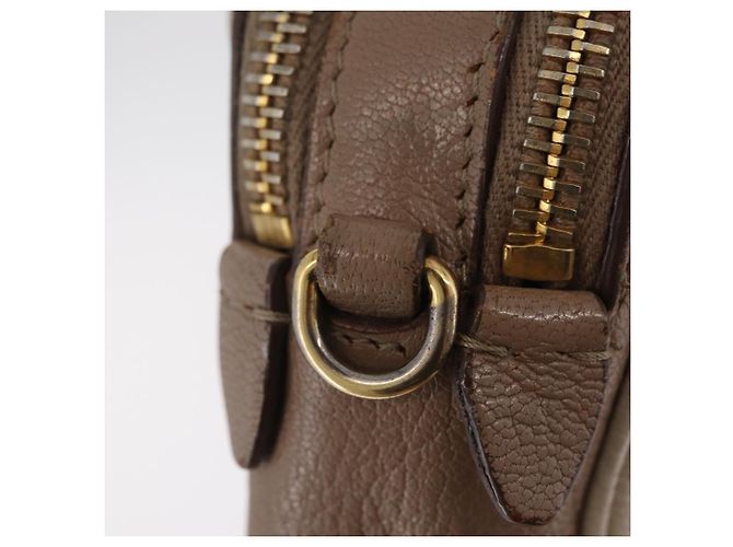 Bolso de hombro Miu Miu de cuero Ivory Gold Auth 206322 Dorado Crudo - vista 32