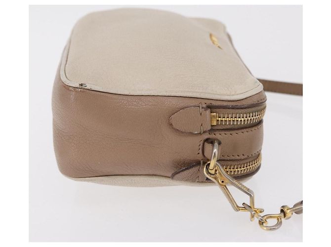 Bolso de hombro Miu Miu de cuero Ivory Gold Auth 206322 Dorado Crudo - vista 4