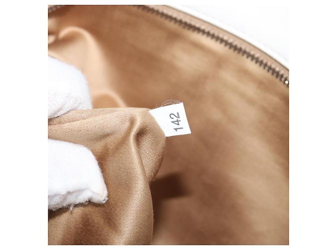 Borsa Tote Miu Miu Pelle Bianca Argento Auth 204751A Bianco - vista 12