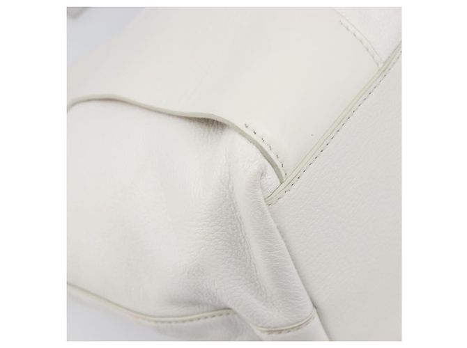 Borsa Tote Miu Miu Pelle Bianca Argento Auth 204751A Bianco - vista 16