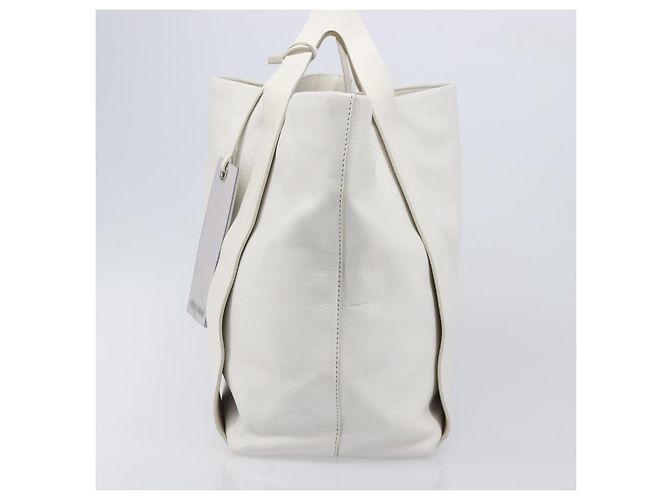 Borsa Tote Miu Miu Pelle Bianca Argento Auth 204751A Bianco - vista 3