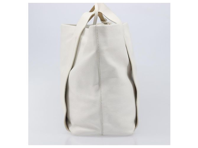 Borsa Tote Miu Miu Pelle Bianca Argento Auth 204751A Bianco - vista 4