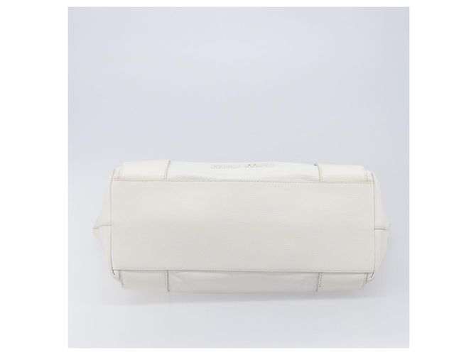Borsa Tote Miu Miu Pelle Bianca Argento Auth 204751A Bianco - vista 5