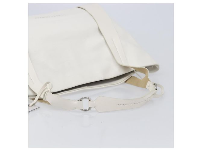 Borsa Tote Miu Miu Pelle Bianca Argento Auth 204751A Bianco - vista 7
