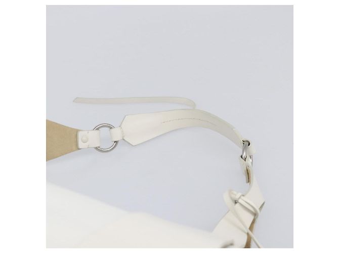 Borsa Tote Miu Miu Pelle Bianca Argento Auth 204751A Bianco - vista 8
