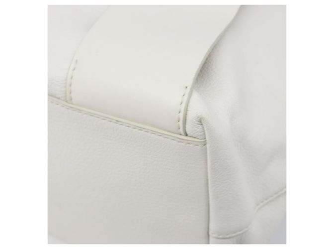 Borsa Tote Miu Miu Pelle Bianca Argento Auth 204751A Bianco - vista 9