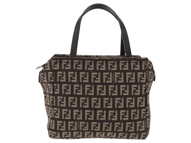 FENDI Zucchino Canvas Handtasche Brown 8BN105 Auth ka6325 Braun - Ansicht 13