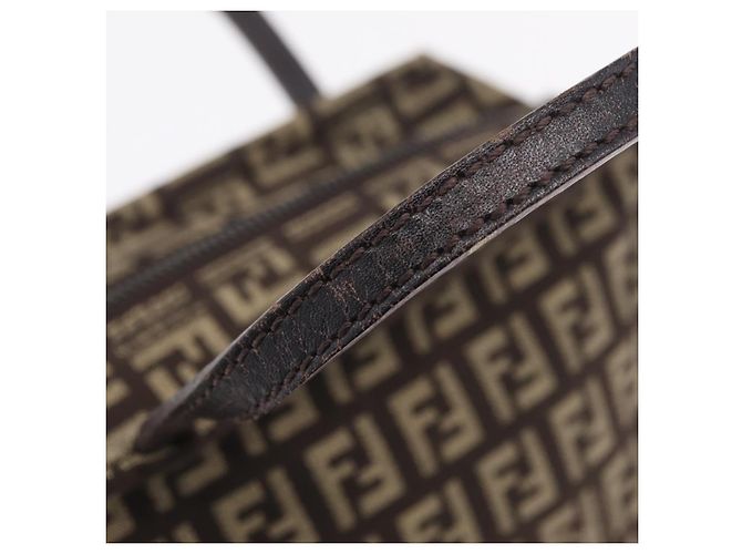 FENDI Zucchino Canvas Handtasche Brown 8BN105 Auth ka6325 Braun - Ansicht 8