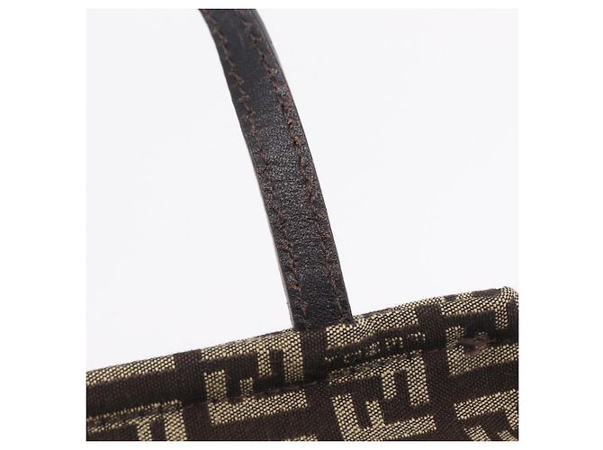 FENDI Zucchino Canvas Handtasche Brown 8BN105 Auth ka6325 Braun - Ansicht 9