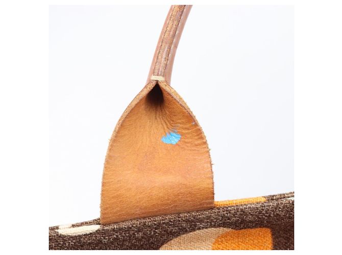 Bolso Tote Miu Miu Canvas Brown Gold Tone Auth bs37123 Castaño - vista 10