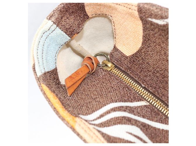 Bolso Tote Miu Miu Canvas Brown Gold Tone Auth bs37123 Castaño - vista 20