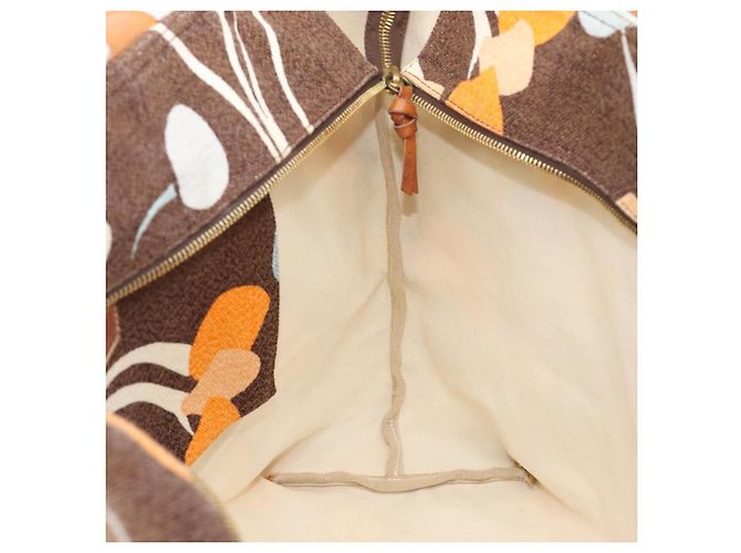 Bolso Tote Miu Miu Canvas Brown Gold Tone Auth bs37123 Castaño - vista 22