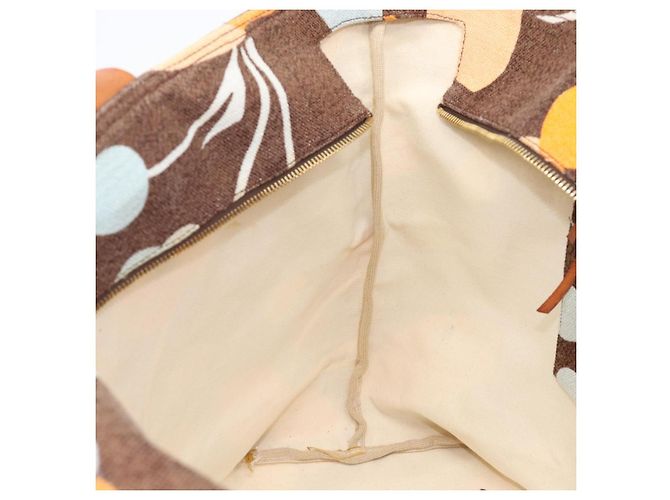 Bolso Tote Miu Miu Canvas Brown Gold Tone Auth bs37123 Castaño - vista 23