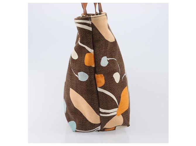 Bolso Tote Miu Miu Canvas Brown Gold Tone Auth bs37123 Castaño - vista 4