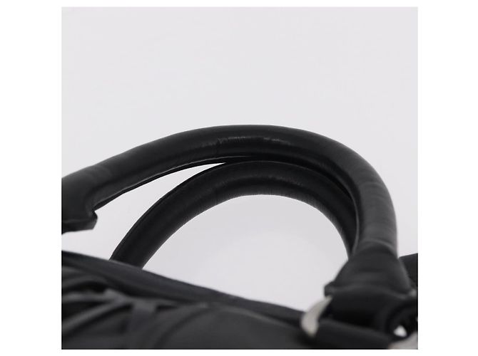 Borsa a mano Miu Miu in pelle nera e argento Auth am12613V Nero - vista 14