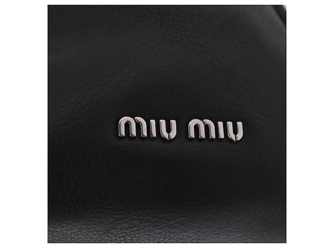 Borsa a mano Miu Miu in pelle nera e argento Auth am12613V Nero - vista 19