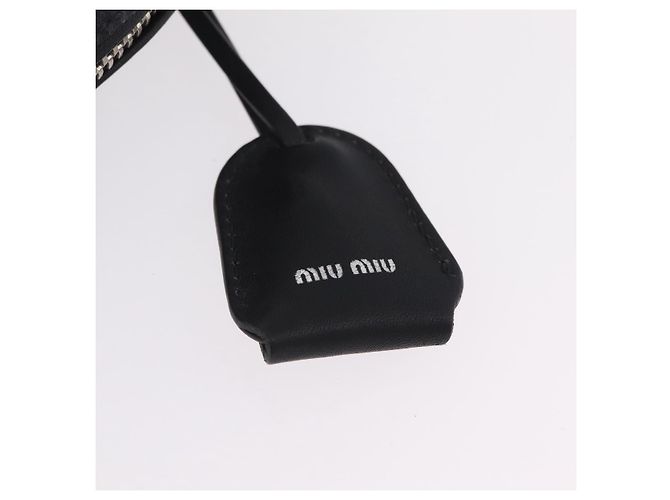 Borsa a mano Miu Miu in pelle nera e argento Auth am12613V Nero - vista 21
