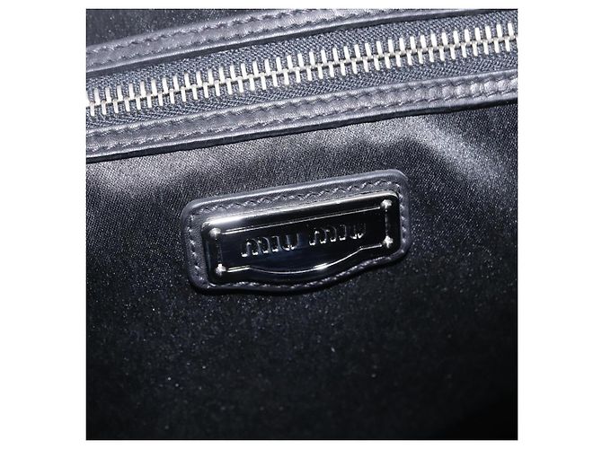 Borsa a mano Miu Miu in pelle nera e argento Auth am12613V Nero - vista 22