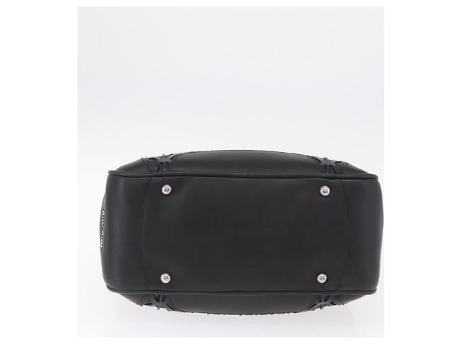 Borsa a mano Miu Miu in pelle nera e argento Auth am12613V Nero - vista 5