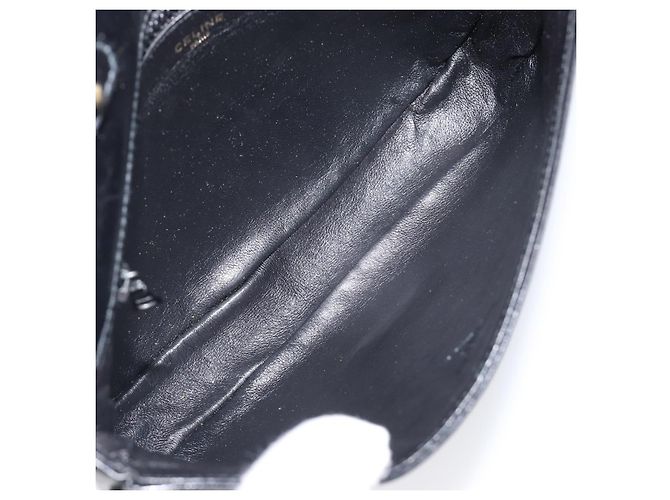 16 Céline Borsa a tracolla con catena CELINE in pelle nera e oro Auth ka6346 Nero D'oro - vista 11