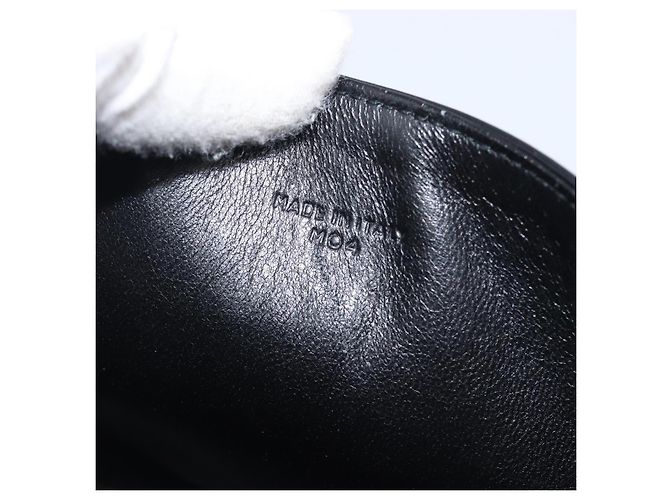 16 Céline Borsa a tracolla con catena CELINE in pelle nera e oro Auth ka6346 Nero D'oro - vista 12